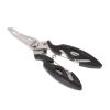 Luya Pliers Stainless Steel Curved Mouth Fish Line Scissors Multi-functional Clip Fish Line Sub Ring Opening Fishing Tools - Black
