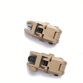 Rugged Flip-Up Backup Sights - Durable Nylon Construction with Rear and Front Sights for Accurate Shooting - Sand