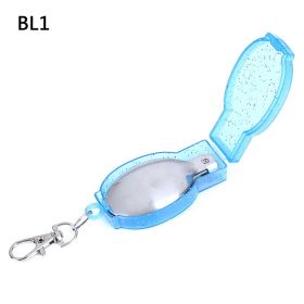 1pc Outdoor Stainless Steel Folding Spoon Folding Fork Tableware With Box Container - Portable Folding Spoon + Blue Box