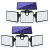 230 LED Ultra Bright Solar Wall Lights; Waterproof Rotatable Motion Sensor Light For Outdoor Porch Yard Wall - Cold White 2 Pcs