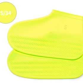 Waterproof Shoe Cover; Reusable Non-Slip Foldable Outdoor Overshoes For Rainy Days - Yellow - 4.0