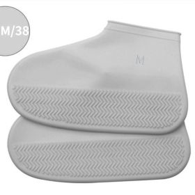 Waterproof Shoe Cover; Reusable Non-Slip Foldable Outdoor Overshoes For Rainy Days - Grey - 6.0