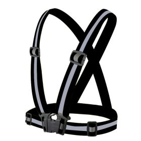 1pc Highlight Reflective Straps; Clothing Adjustable Safety Vest; Elastic Band For Adults And Children; Night Running Riding Gear - Black