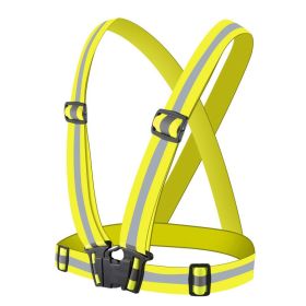 1pc Highlight Reflective Straps; Clothing Adjustable Safety Vest; Elastic Band For Adults And Children; Night Running Riding Gear - Yellow