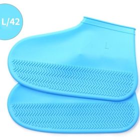 Waterproof Shoe Cover; Reusable Non-Slip Foldable Outdoor Overshoes For Rainy Days - Sky Blue - 8.0
