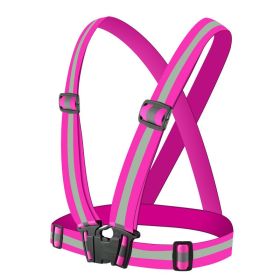 1pc Highlight Reflective Straps; Clothing Adjustable Safety Vest; Elastic Band For Adults And Children; Night Running Riding Gear - Pink