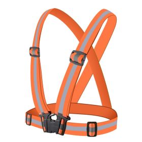 1pc Highlight Reflective Straps; Clothing Adjustable Safety Vest; Elastic Band For Adults And Children; Night Running Riding Gear - Orange