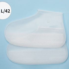 Waterproof Shoe Cover; Reusable Non-Slip Foldable Outdoor Overshoes For Rainy Days - White - 8.0
