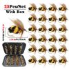 5/10/25pcs Artificial Bumblebee Fly Fishing Lures Baits Trout Bionic Flies For Trout Fishing - 25Pcs(with Box)