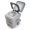 Travel  Outdoor 5 Gallon Camping Portable Toilet, Flush Potty - grey