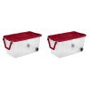 160 Qt. Wheeled Storage Box Plastic, Infra Red, Set of 2 - Infra Red - 2