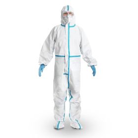 EZGOODZ Disposable Coveralls with Hood and Boots X-Small Pack of 5 White Paint Coveralls Disposable, 50 GSM Microporous Hazmat Suits Disposable with E