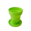 1pc Soft Silicone With Lid; Retractable Mini Folding Water Cup; For Outdoor Travel Hotel - Orange
