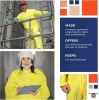 EZGOODZ Disposable Hazmat Suits X-Large. Pack of 5 Yellow Disposable Coveralls. 82 gsm Polyethylene Polypropylene Protective Suits. Painters Suit with