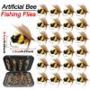 5/10/25pcs Artificial Bumblebee Fly Fishing Lures Baits Trout Bionic Flies For Trout Fishing - 5Pcs(No Box)