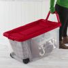 160 Qt. Wheeled Storage Box Plastic, Infra Red, Set of 2 - Infra Red - 2