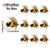 5/10/25pcs Artificial Bumblebee Fly Fishing Lures Baits Trout Bionic Flies For Trout Fishing - 25Pcs(with Box)