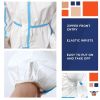 EZGOODZ Disposable Coveralls with Hood and Boots X-Small Pack of 5 White Paint Coveralls Disposable, 50 GSM Microporous Hazmat Suits Disposable with E