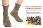 Men 2Pairs/Lot knee-high cotton keep warm thickening breathable cold-proof terry cushioned running military army fan outdoor sports socks M Size - 2Pa