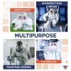 EZGOODZ Disposable Coveralls with Hood and Boots X-Small Pack of 5 White Paint Coveralls Disposable, 50 GSM Microporous Hazmat Suits Disposable with E
