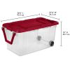 160 Qt. Wheeled Storage Box Plastic, Infra Red, Set of 2 - Infra Red - 2