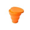 1pc Soft Silicone With Lid; Retractable Mini Folding Water Cup; For Outdoor Travel Hotel - Red