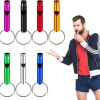 1pc Aluminum Whistle With Keychain; Sturdy Lightweight Whistle; For Signal Alarm; Outdoor Camping; Hiking Accessories - Silvery