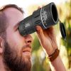 Adjustable Focus Monocular Telescope For Outdoor Navigation Hunting Bird Watching Super Foot Bowl Game Watching - Black