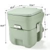 Travel  Outdoor 5 Gallon Camping Portable Toilet, Flush Potty - gray-green