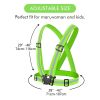 1pc Highlight Reflective Straps; Clothing Adjustable Safety Vest; Elastic Band For Adults And Children; Night Running Riding Gear - Grass Green