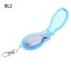 1pc Outdoor Stainless Steel Folding Spoon Folding Fork Tableware With Box Container - Portable Folding Spoon + Blue Box