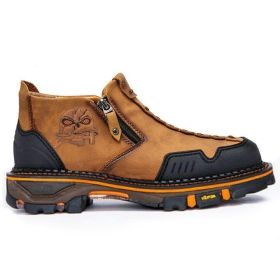 Men's Dr Martens Boots Halloween Skull Booties (Option: Yellow-38)