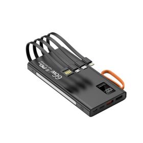 66W Comes With 3 Wires Super Fast Charge 20000mAh Power Bank Large Capacity Mobile Power (Option: Black C-30000mAh)
