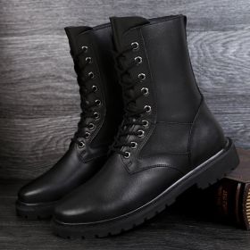 Men's Warm Slugged Bottom Work Shoes (Option: Black-35)