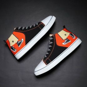 Men's British Style Casual All-matching Worker Boot (Option: 1508 Black And Orange-39)