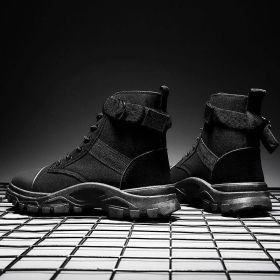 Men's British Style Casual All-matching Worker Boot (Option: LX699 Black-39)