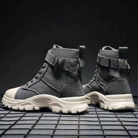Men's British Style Casual All-matching Worker Boot (Option: LX699 Gray-39)