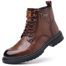 Fashion Haulage Motor Boots Booties (Option: Brown Thin Shoes-38)