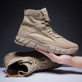 Men's British Style Casual All-matching Worker Boot (Option: 9910 Khaki-44)