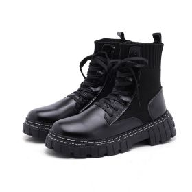 Platform Martin Boots British Style High Top (Option: Black Heightening Insole-40)