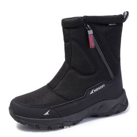 Thickened Couple Snow Boots Fleece-lined Warm Outdoor (Option: All Black Bottom-40)
