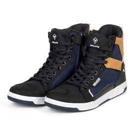 Motorcycle Boots Summer Breathable Drop-resistant Parkour Shoes (Option: Black Blue-40)