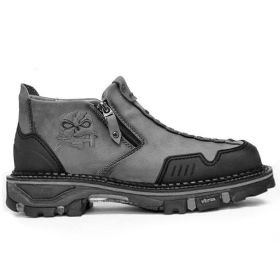 Men's Dr Martens Boots Halloween Skull Booties (Option: Gray-47)